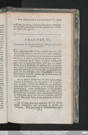 Chapitre VI. Continuation du chapitre précédent. Influence de la vertu sur le bonheur.