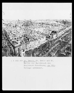 Saint-Denis (Seine-Saint-Denis), Ansicht der Stadt: Saint Denis und Saint Martin vor Durchbruch des Boulevard Strasbourg