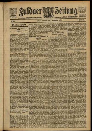 Dritte Ausgabe vom Samstag, den 07. September 1907.