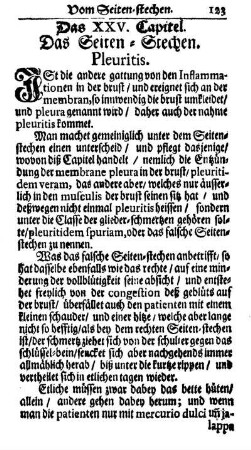 Das XXV. Capitel. Das Seiten-Stechen. Pleuritis.