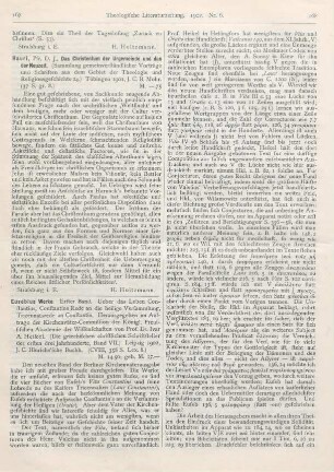 167-170 [Rezension] Heikel, Ivar A. (Hrsg.), Eusebius Werke. 1. Bd.: Über das Leben Constantins, Constantins Rede an die heilige Versammlung, Tricennatsrede an Constantin