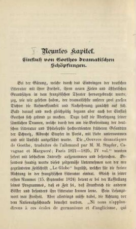 Neuntes [Zehntes] Kapitel. Einfluß von Goethes dramatischen Schöpfungen