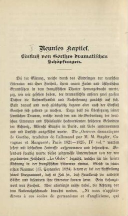 Neuntes [Zehntes] Kapitel. Einfluß von Goethes dramatischen Schöpfungen