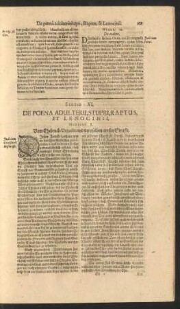 Sectio XI. De Poena Adulterii, Stupri, Raptus, Et Lenocinii.