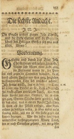 Die sechste Andacht