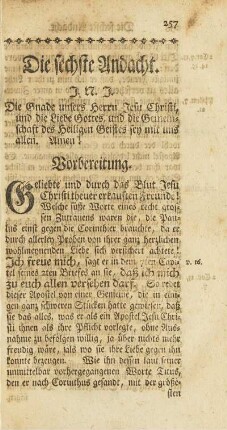 Die sechste Andacht