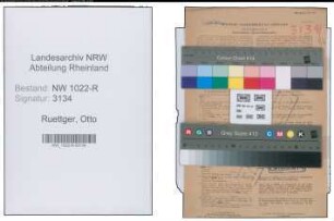 Entnazifizierung Otto Ruettger , geb. 06.10.1906 (Polizist)