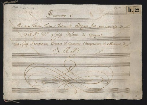 Quartette; vl (2), vla, vlc; C-Dur; G 183; op.22,1