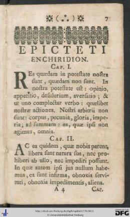 Epicteti Enchiridion.