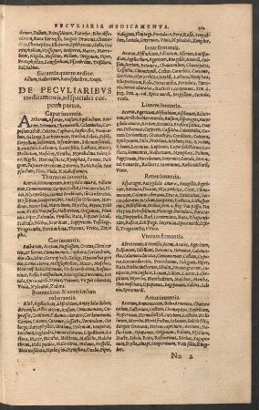 De Peculiaribus medicamentis, ad speciales corporis partes.