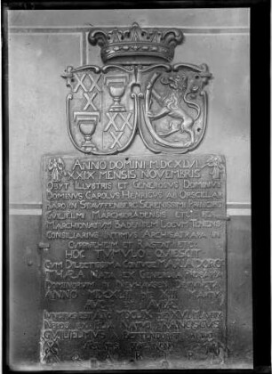 Baden-Baden Stiftskirche Epitaph von Orscelaer (gestorben 1646)