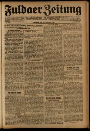 Ausgabe vom Mittwoch, den 16. Februar 1916.