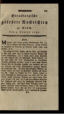 45. Stück, den 4. Junius 1783.
