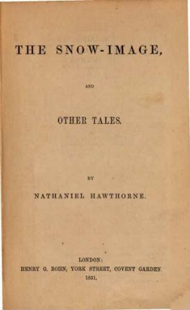 The snow-image and other tales