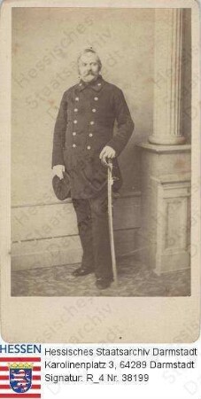 Stockhausen, August v. (1810-1866), großherzoglich hessischer Generalmajor / Porträt in Uniform, in Raum stehend, Ganzfigur