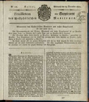 No. 186, Mittwoch den 19. December 1810