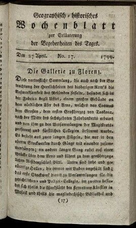 No. 17. Den 27. April. 1799.