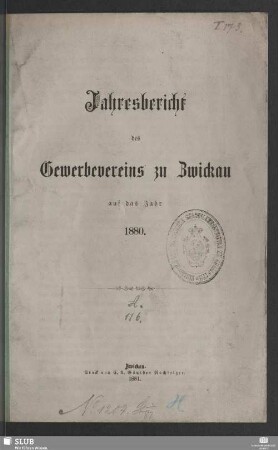 1879/80(1881): Jahresbericht des Gewerbevereins zu Zwickau