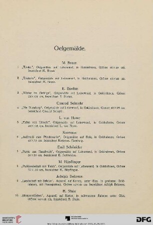 Oelgemälde (Nr. 1-156)