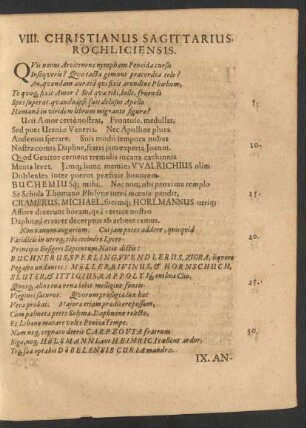 VIII. Christianus Sagittarius Rochliciensis.