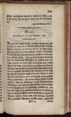Nr. 40. Dienstags, den 6ten Februar, 1798.