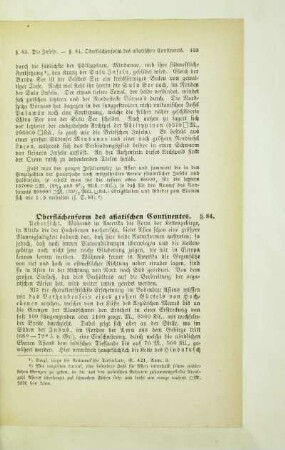 Oberflächenform des asiatischen Continentes