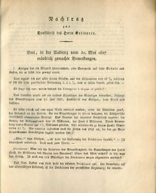 Nachtrag zur Denkschrift des Herrn Kellenter