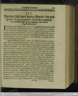 XLV. [In puncto Infanticidii]