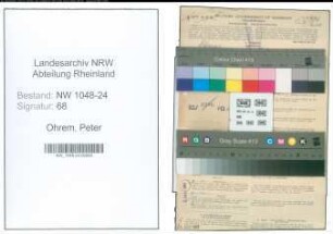 Entnazifizierung Peter Ohrem , geb. 10.08.1903 (Arbeiter)