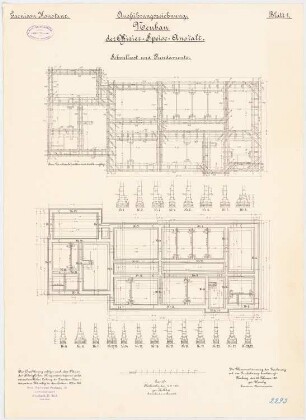 Garnison, Offiziers-Speiseanstalt, Konstanz: Grundriss Schwellrost, Fundamente 1:100