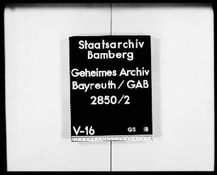 Repertorium der Bayreuther Kreistagsakten Vol. CXXXV bis CXXXV