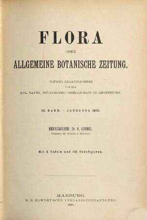 Flora oder allgemeine botanische Zeitung, 82. 1896