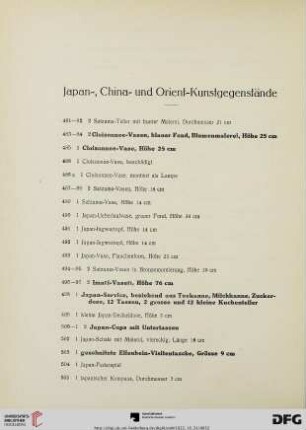 Japan-, China- und Orient-Kunstgegenstände (Nr. 481-573)