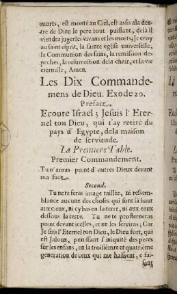 Les Dix Commandemens de Dieu. = Lä dih Commandemán dö Diö.
