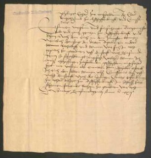 Philipp Echter von Mespelbrunn der Ältere, Vizedom zu Aschaffenburg, an Bürgermeister, Rat und Gemeinde zu Aschaffenburg wegen eines Rechtstags (Verhandlung) im Schloss zu Aschaffenburg.