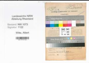 Entnazifizierung Albert Witte , geb. 14.05.1881 (Justizoberinspektor)