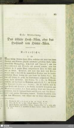 Erste Abtheilung. Das östliche Hoch-Asien, oder das Hochland von Hinter-Asien