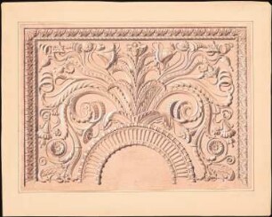 Dekorationsstudien: Deckenfeld mit vegatabilem Ornament