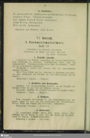 VI. Unterricht