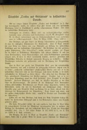 Dörpfelds "Denken und Gedächtnis" in holländischer Sprache