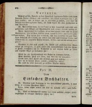 Pars II. Vom Einfachen Buchhalten.