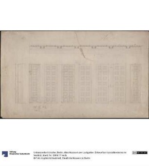 Berlin. Altes Museum am Lustgarten. Entwurf zur Kassettendecke im Vestibül