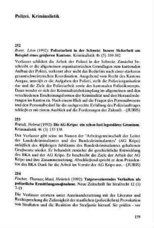 159-184, Polizei. Kriminalistik