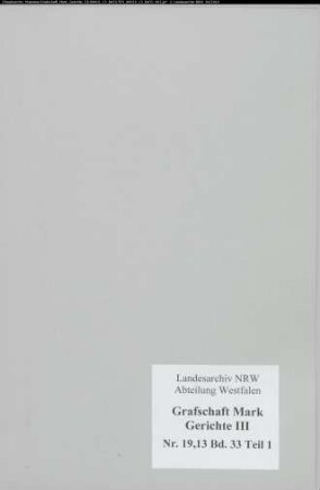 Belege zum Hypothekenbuch des Hochgerichts Schwelm Bd. 33