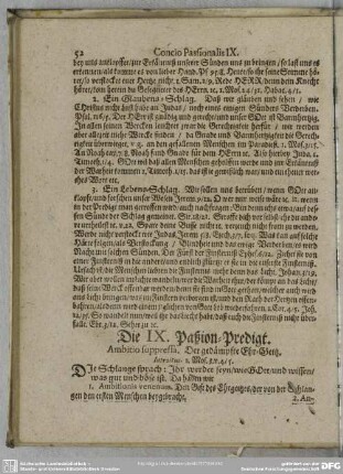 Die IX. Paßion-Predigt. Ambitio suppressa. Der gedämpfte Ehr-Geitz