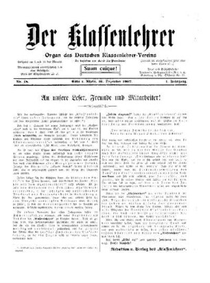 An unsere Leser, Freunde und Mitarbeiter!