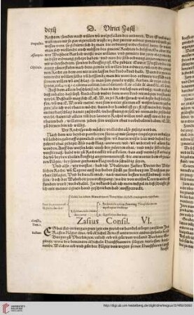 Zasius Consil. VI.