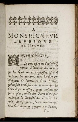 A Monseigneur L' Evesque De Nantes.
