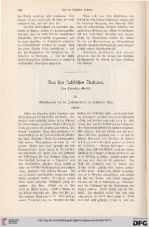 Aus den sächsischen Archiven, [6]: Goldschmiede des 16. Jahrhunderts am sächsischen Hofe
