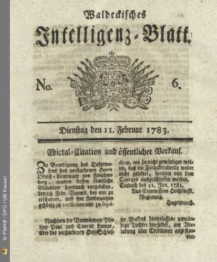 No. 6, Dienstag den 11. Februar 1783